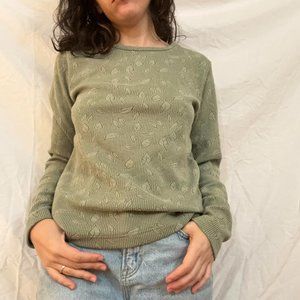 Vintage Woolrich Thermal with unique embossed embroidered leaf design
